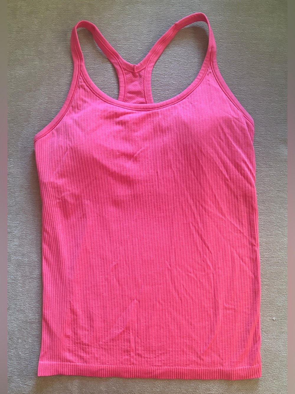 Lululemon Pink Ribbed Racerback Tank Top